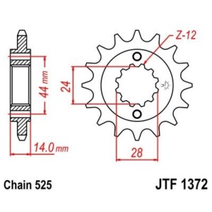 Piñón con goma anti-ruido JT SPROCKETS acero 1372 - 525