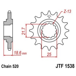 Piñón con goma anti-ruido JT SPROCKETS acero 1538 - 520