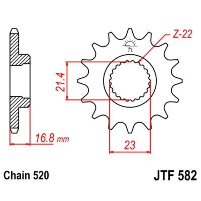 Piñón con goma anti-ruido JT SPROCKETS acero 582 - 520