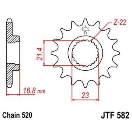 Piñón con goma anti-ruido JT SPROCKETS acero 582 - 520