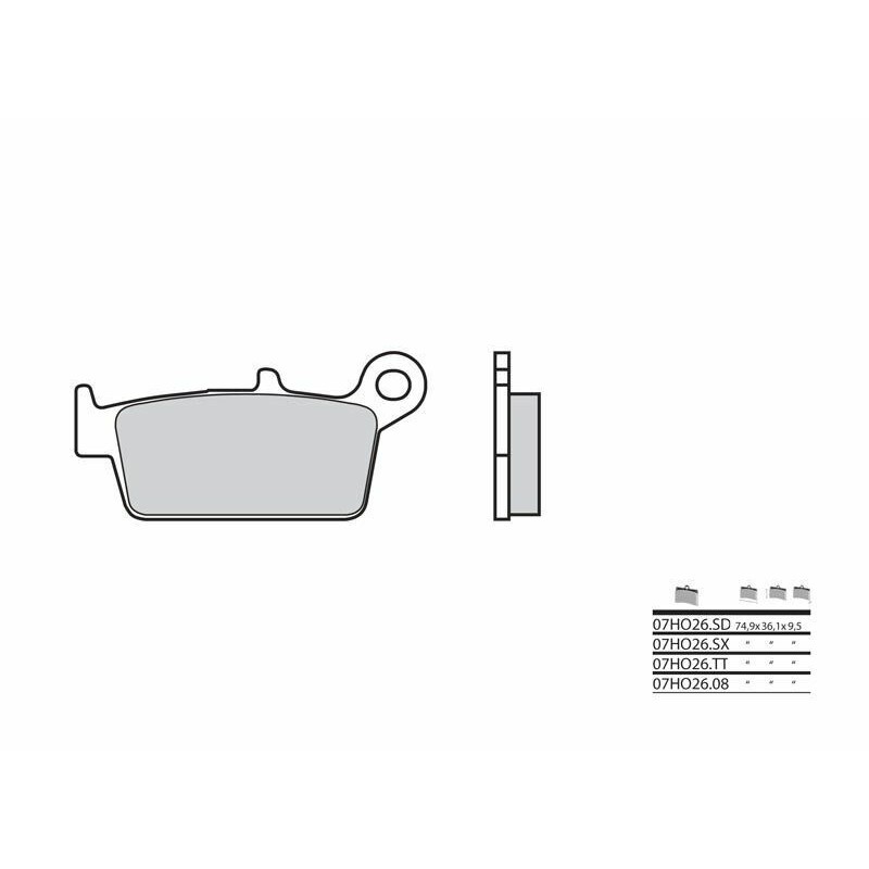 Pastillas de freno sinterizadas de competición Brembo 07HO26SX
