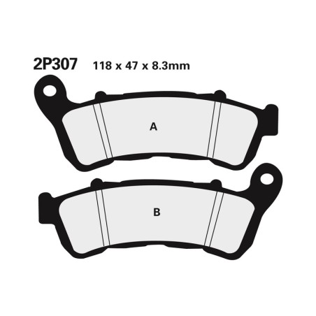 Juego pastillas de freno NISSIN 2P307ST Del. NC700S, X ABS