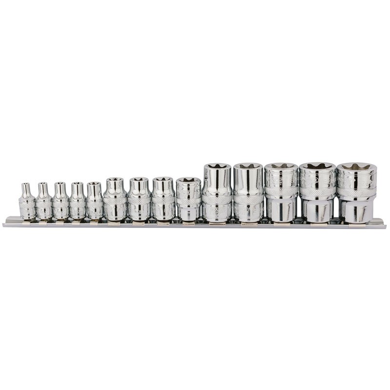 Juego de 14 vasos torx1/2-3/8'' DRAPER