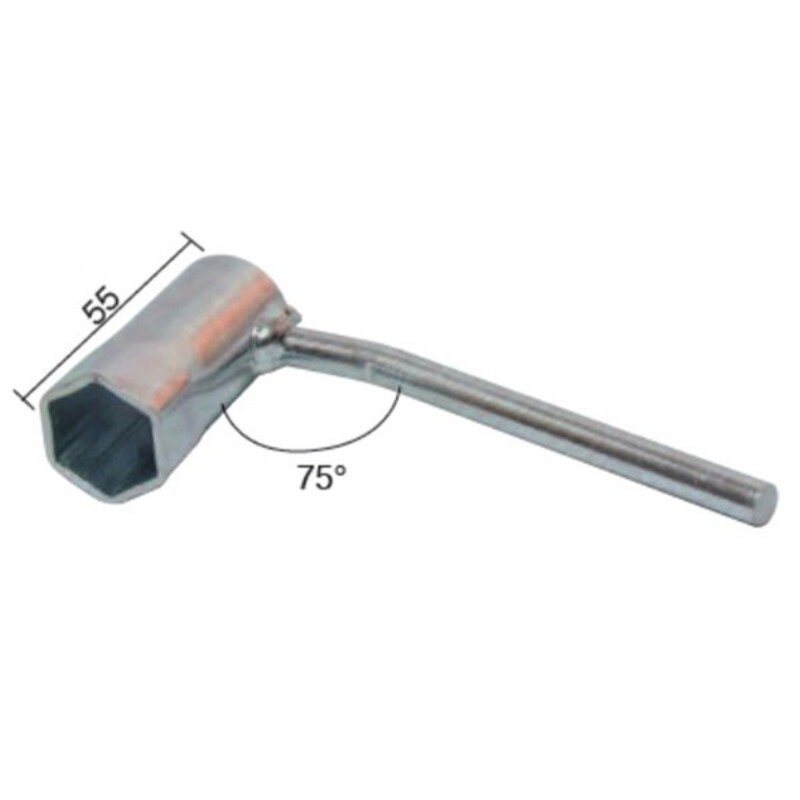 Llave de bujía para ciclomotores 2T con cilindro inclinado hexágono...