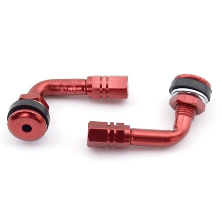 Kit 2 válvulas moto anodizadas V PARTS Rojo