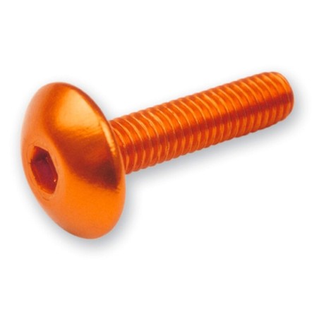 Kit 6 tornillos allen cabeza alomada M6x15 naranja V PARTS