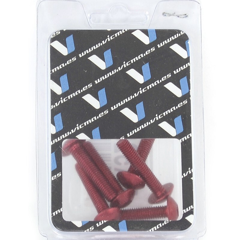 Kit 6 tornillos allen cabeza alomada M5x25mm rojo V PARTS