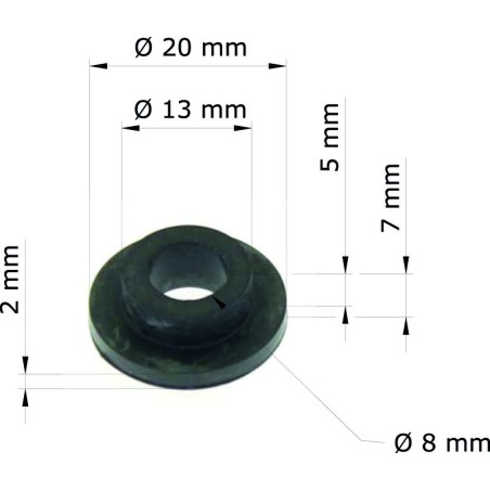 Silentblock Honda XR650L 94-08/depósito 33718-GE2-690 GRM-115/10 (J...
