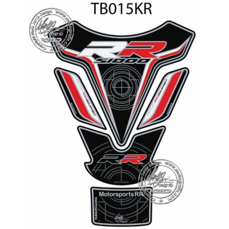 Protector de depósito Motografix S1000RR negro/blanco/rojo