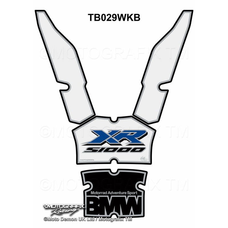 Protector de depósito Motografix BMW S1000XR blanco negro azul