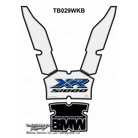 Protector de depósito Motografix BMW S1000XR blanco negro azul