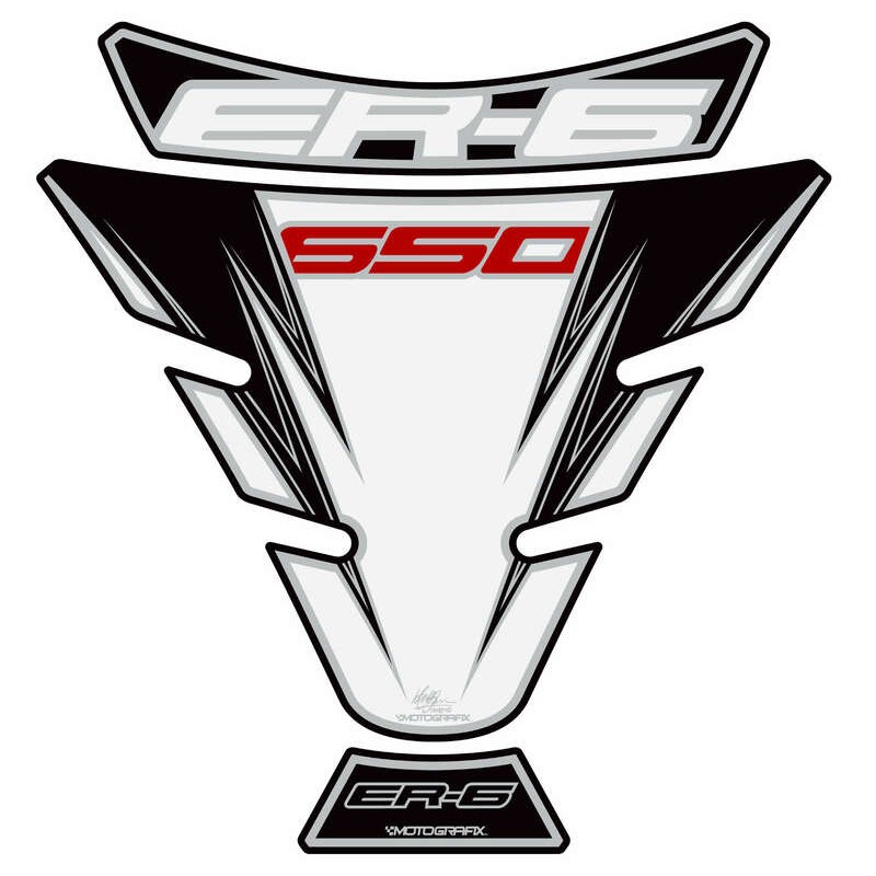 Protector de depósito Motografix Kawasaki ER6F 3 piezas blanco