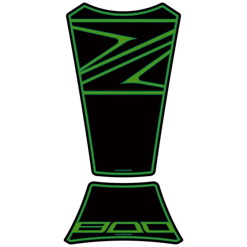 Protector de depósito Motografix Kawasaki Z800 2 piezas negro/verde