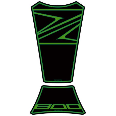 Protector de depósito Motografix Kawasaki Z800 2 piezas negro/verde