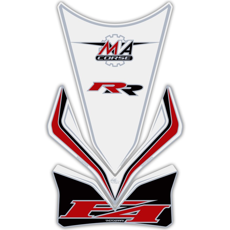Protector de depósito Motografix MV AGUSTA F4RR 3 piezas blanco