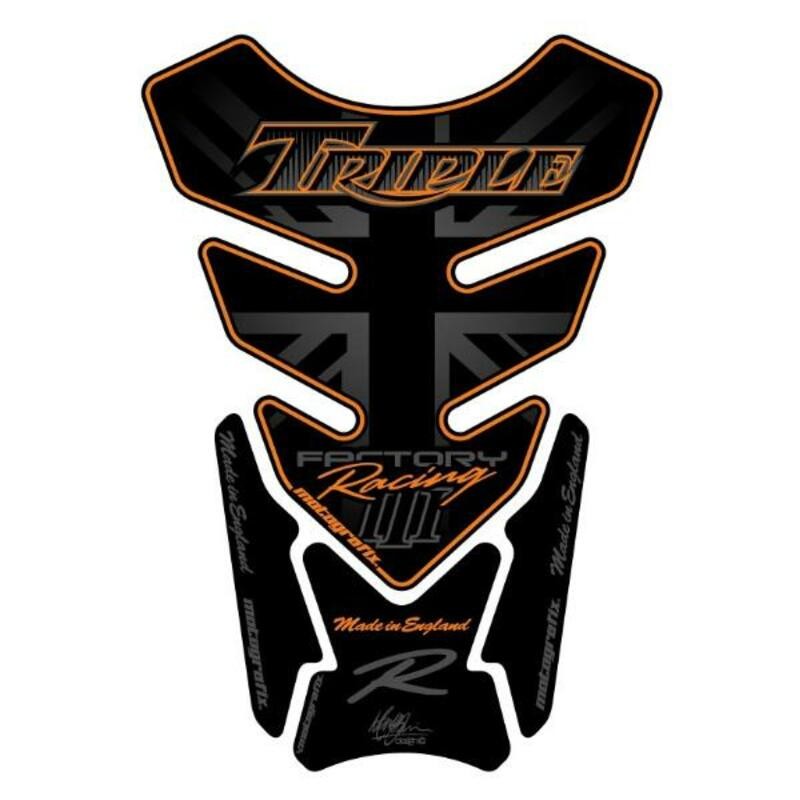 Protector de depósito Motografix TRIUMPH Triple negro/naranja 4 piezas