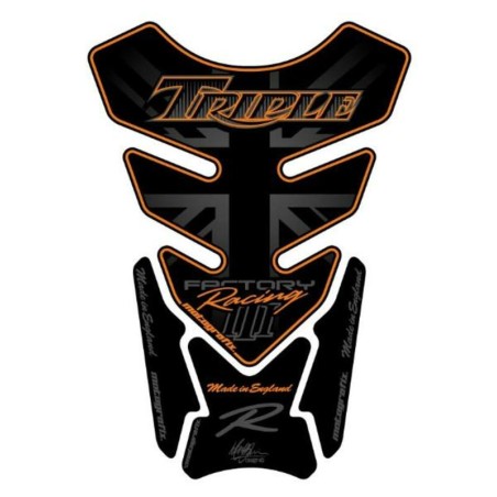 Protector de depósito Motografix TRIUMPH Triple negro/naranja 4 piezas
