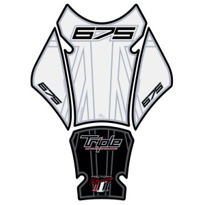 Protector de depósito Motografix Triumph 675 blanco/negro