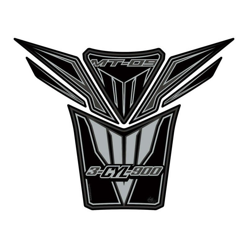 Protector de depósito Motografix YAMAHA MT-09 6 piezas negro/plata