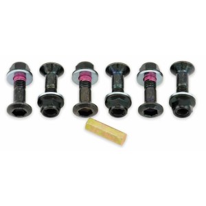 Pack de 6 Tornillos de corona Bolt Negro - cabeza Hexagonal