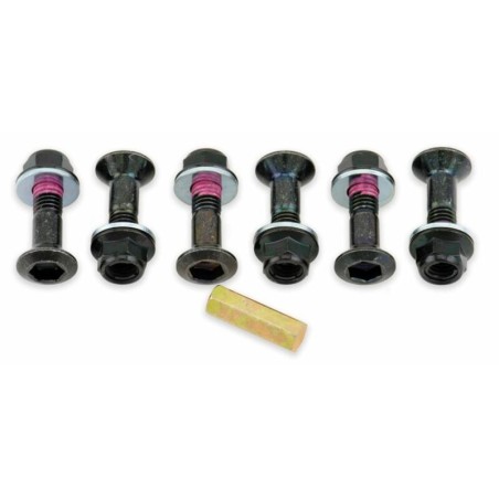 Pack de 6 Tornillos de corona Bolt Negro - cabeza Hexagonal