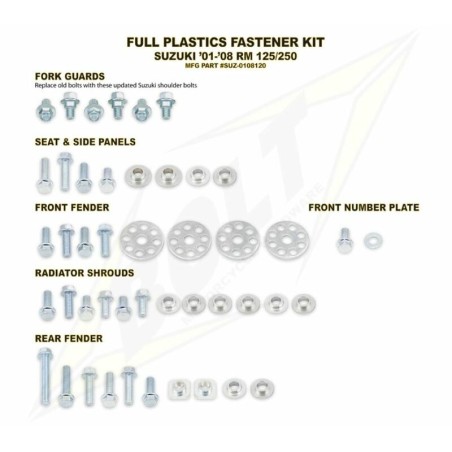 Kit tornillería de plástica Bolt SUZ 01-08 RM125/250