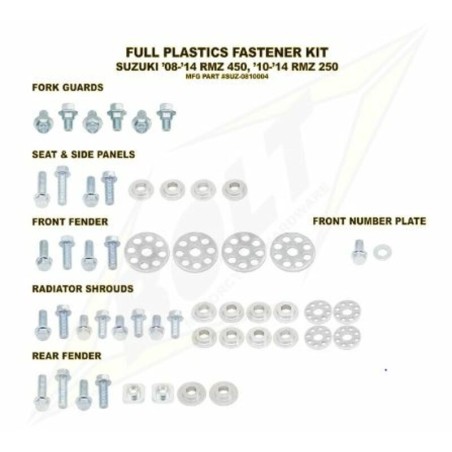 Kit tornillería de plástica Bolt 08-13 RMZ450 10-13 RMZ250