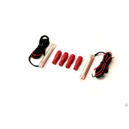 Kit de 2 tiras de intermitentes LED ámbar adhesivas 70mm