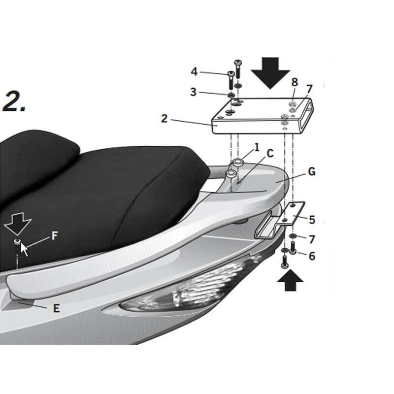 Fijaciones SHAD KYMCO XCITING 500 R/ABS 05-10