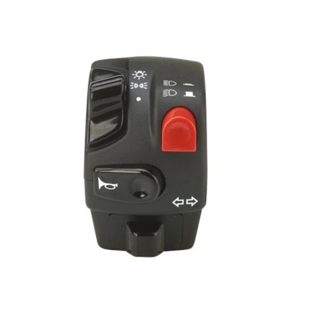 Botonera Domino izquierda, claxon, intermitente Luz corta/larga L45mm