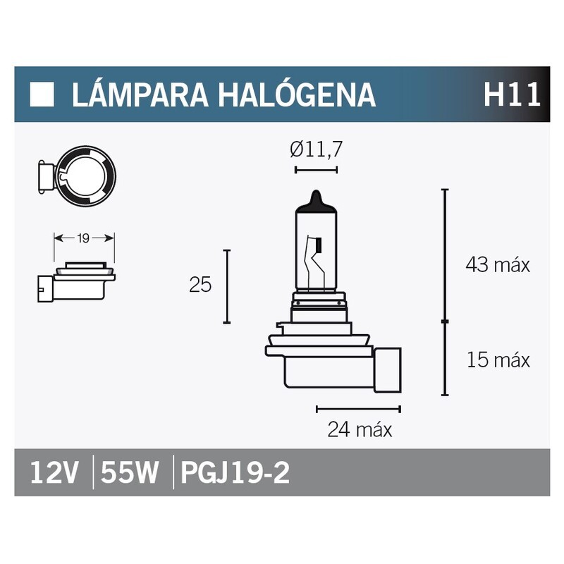 Lámpara V PARTS halógena H11