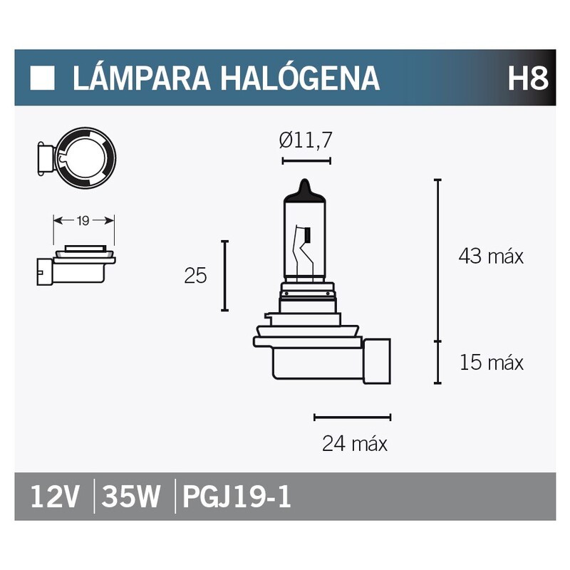 Lámpara V PARTS halógena H8
