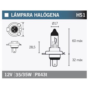 Lámpara V PARTS halógena HS1