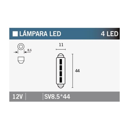 Lámpara V PARTS 4LED SV 8.5*44 - 10 uds