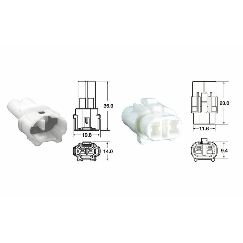 Juego de conectores 2 vias Series 090 SMTO BIHR tipo original Ø0,85...