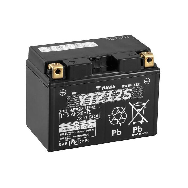 Yuasa battery YTZ12S Wet Charged (cargada y activada)