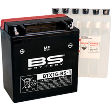 Batería BS BATTERY BTX16-BS-1 sin mantenimiento con pack de electro...