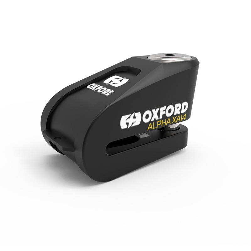 Candado de disco con alarma OXFORD XA14 - Ø14mm acero inoxidable negro