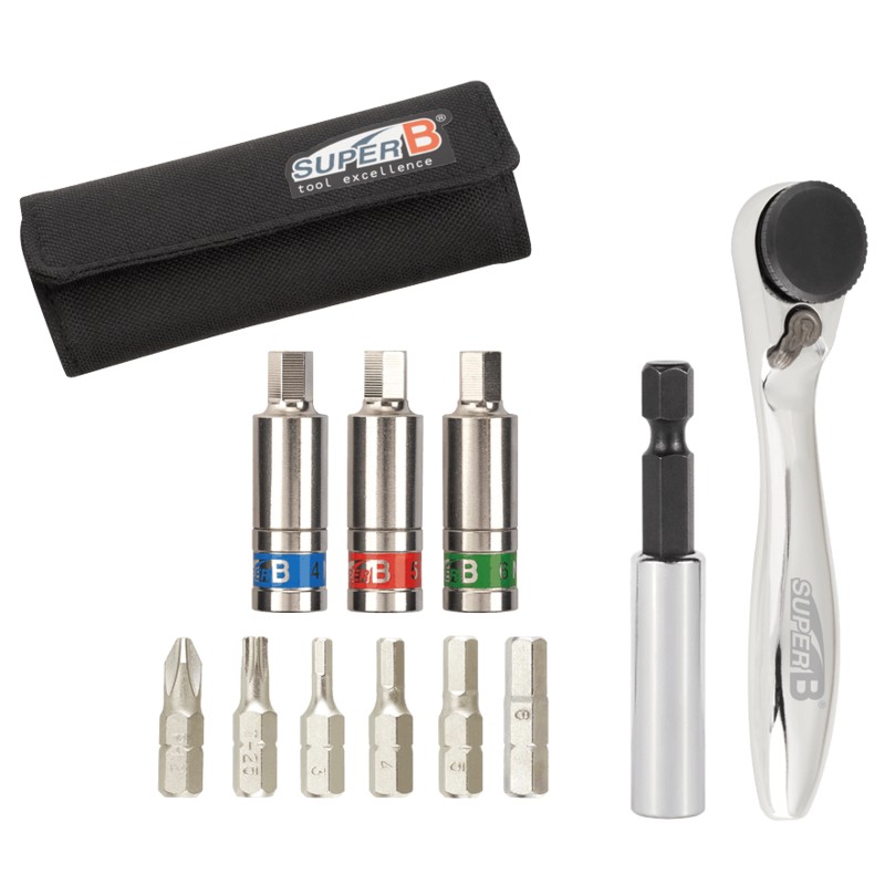 Mini llave de par con carraca Super B - 4/5/6 Nm