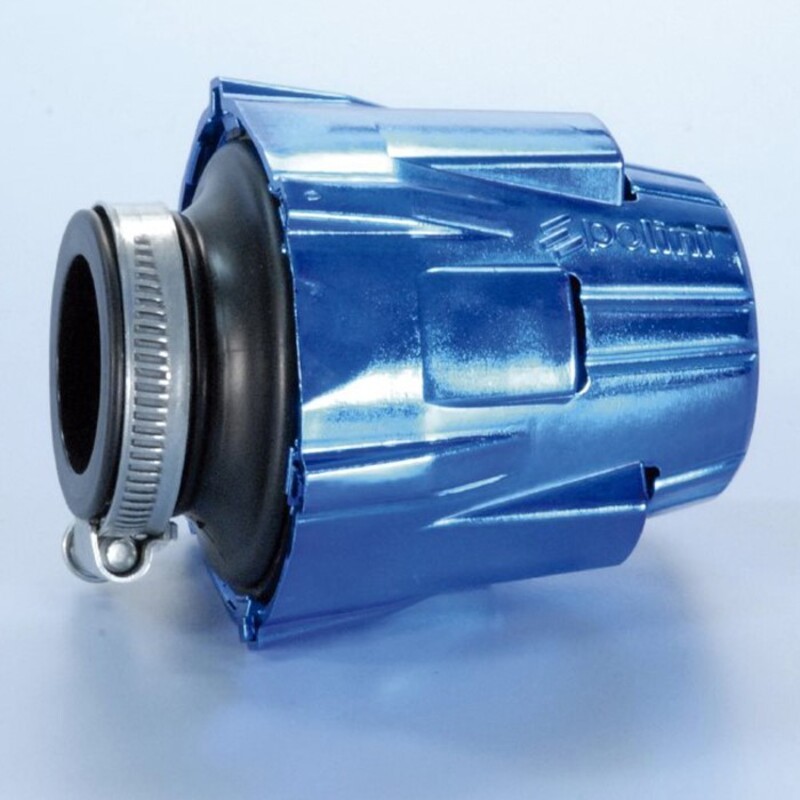 Filtro de potencia (air box) Polini, cromado, azul, recto, Ø46 (203...