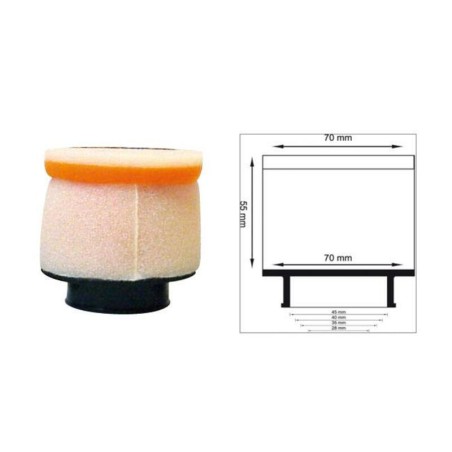 Filtro de aire Twin Air cilíndrico manguito Ø28mm - 158973