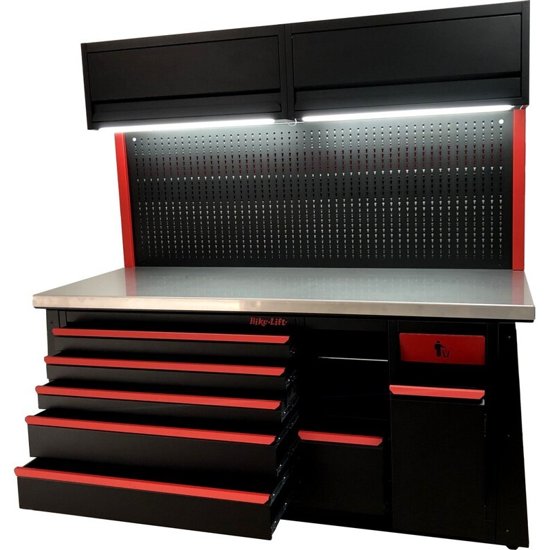 Estación de trabajo bicicleta Bike-Lift 2000mm Encimera inox - MF-B...