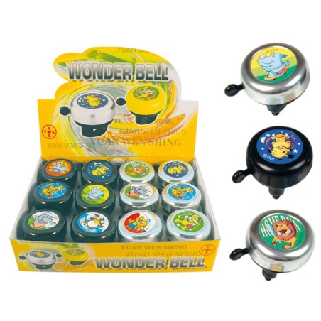 Caja de 12 timbres 55 mm. Aluminio. Decorados surtidos