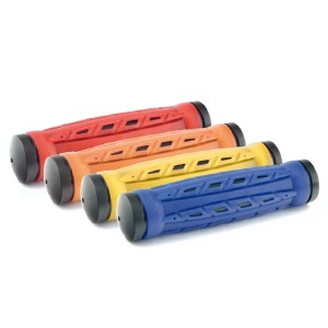 Puños de bicicleta bicolor. Amarillo. 130mm