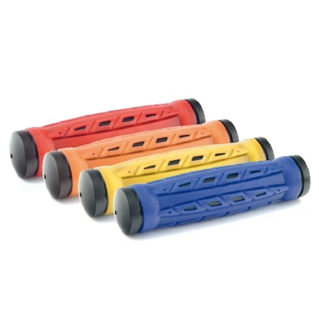 Puños de bicicleta bicolor. Amarillo. 130mm