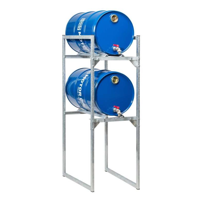 Estantería de hierro cincado TECNIUM para 2 bidones de aceite 60L