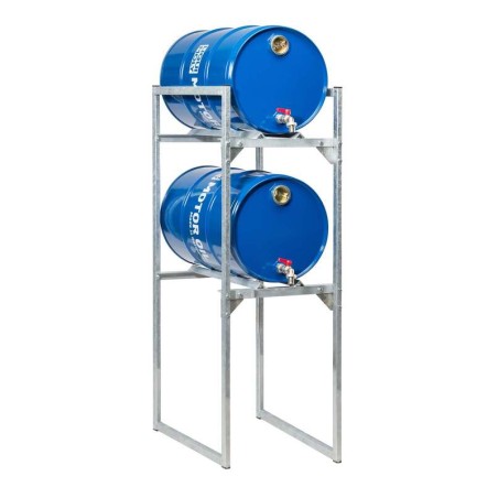 Estantería de hierro cincado TECNIUM para 2 bidones de aceite 60L