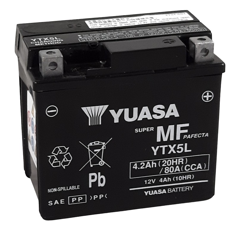 Batería YUASA W/C activada de fábrica sin mantenimiento - YTX5L (FA)