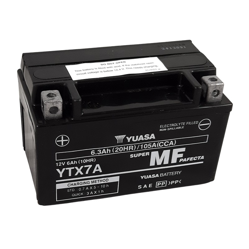 Batería YUASA W/C activada de fábrica sin mantenimiento - YTX7A (FA)