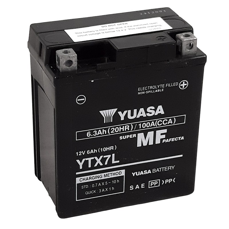 Batería YUASA W/C activada de fábrica sin mantenimiento - YTX7L (FA)